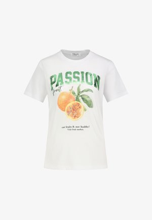 Sublevel, KURZARMSHIRT RUNDHALSAUSSCHNITT FRUCHTPRINT STILVOLL - Print T-shirt - weiß