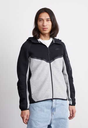 TECH - Sweat zippé - black/dark grey heather