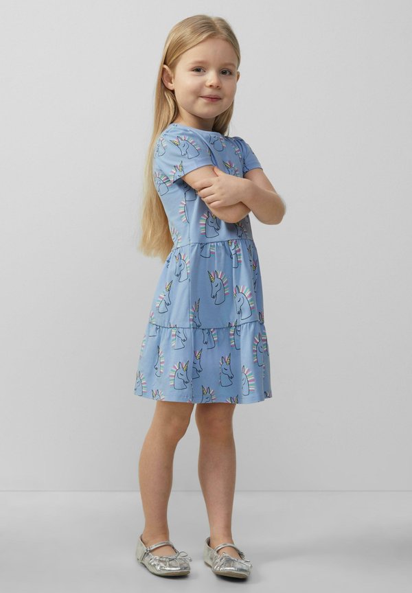 AUSGESTELLTES MIT PUFFÄRMELN - Jerseykleid - hellblau