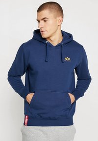 Alpha Industries - SMALL LOGO - Džemperis su gobtuvu - new navy Miniatiūros vaizdas 1