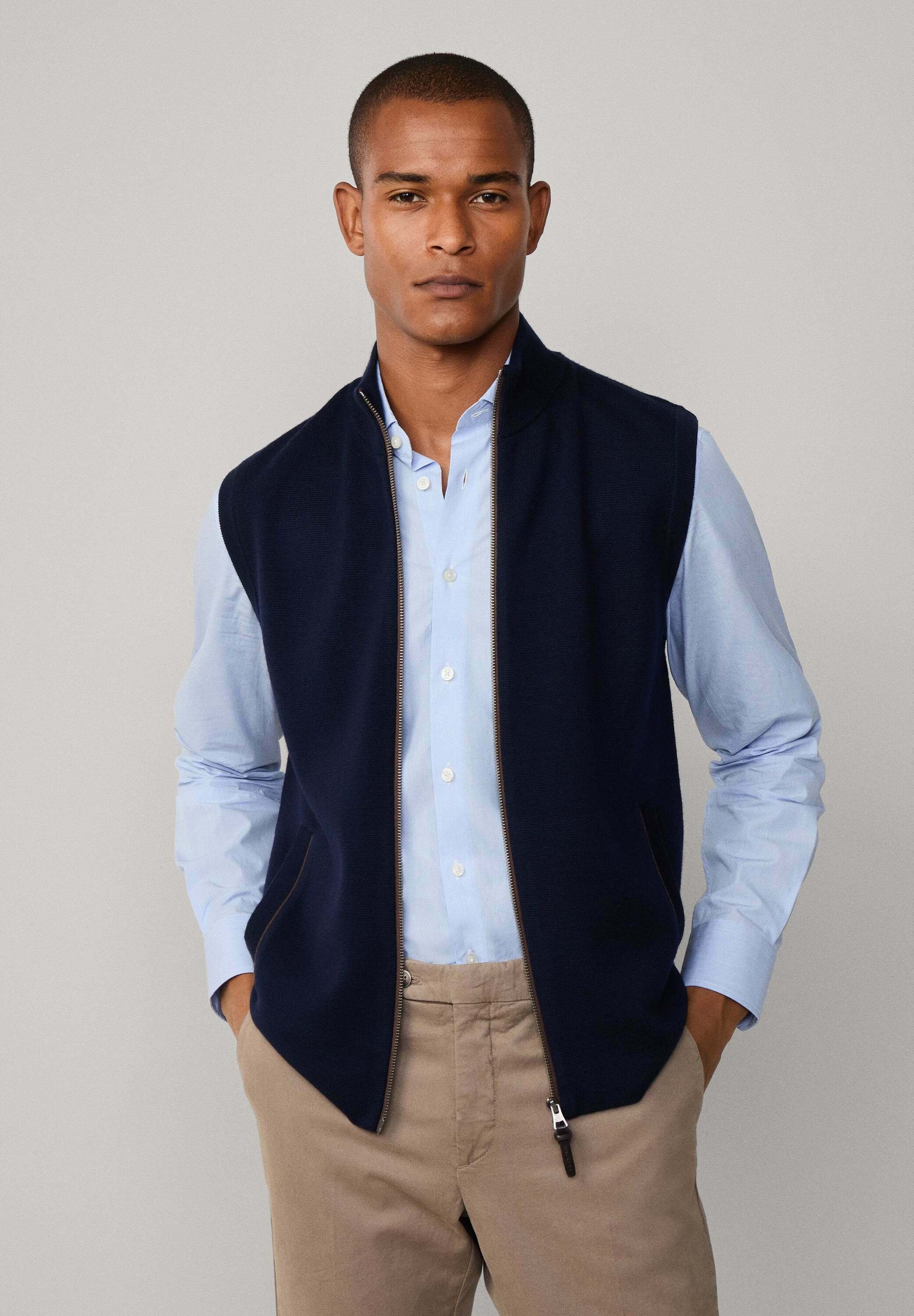 Hackett London MILANO - Waistcoat - midnight blue/blue - Zalando