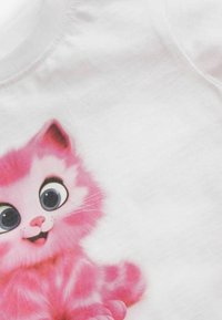 Next SHORT SLEEVE REGULAR FIT - Triko s potiskem - white pink cat
