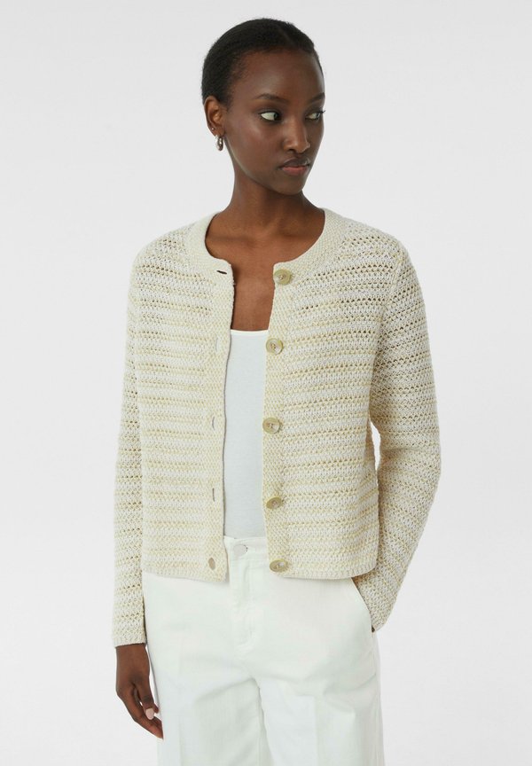 MIT STRUKTURMUSTER UND KNOPFLEISTE - Strickjacke - weiß