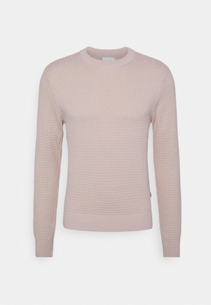 KARLO STRUCTURED CREW NECK KNIT - Vesta - light sand