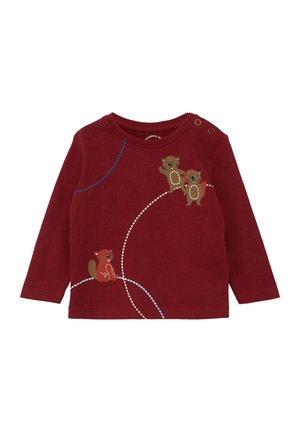 s.Oliver, MIT FRONTPRINT - Langarmshirt - rubinrot