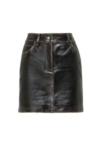 BESTE - Leren rok - black