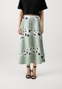 Marimekko STASIA LAMMET - A-line skjørt - greyish green/white/grey