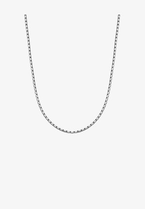 Strieborný náhrdelník z reťaze s hladkým, okrúhlym dizajnom, s lešteným povrchom a jednotnou dĺžkou po celom obvode. Ľahký a ohybný.