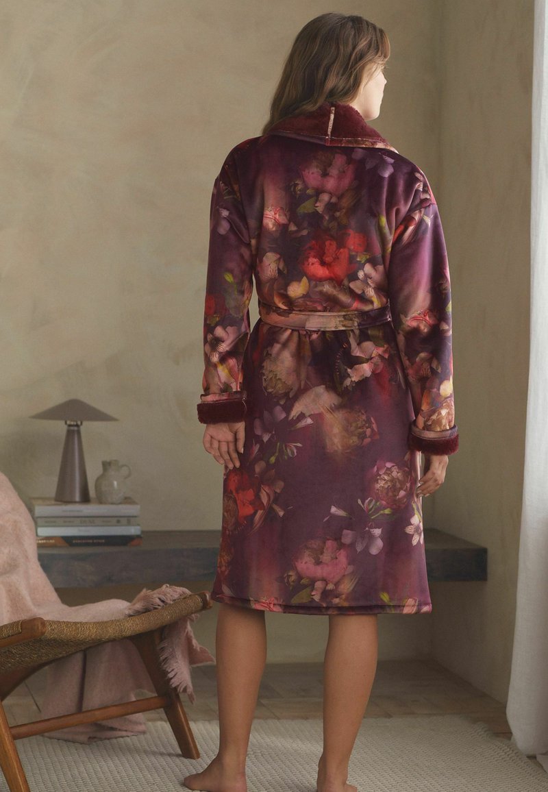 chinese dress ladies Embossed Logo Fluffy Belted Dressing Gown | Verity