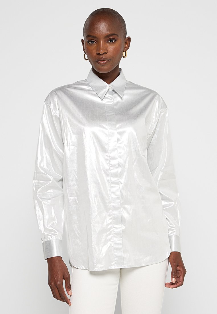 pinko Overhemdblouse zilverkleurig pinko Overhemdblouse zilverkleurig