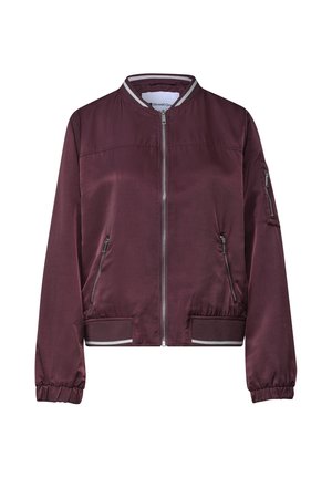 Street One, SATIN BLOUSON WITH STRIPED DETAILS - Blouson Bomber - rustic rouge