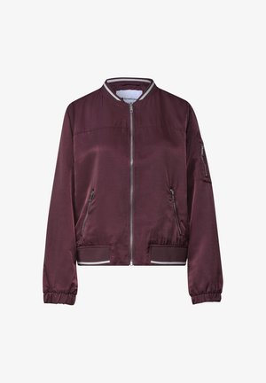 Street One, SATIN BLOUSON WITH STRIPED DETAILS - Blouson Bomber - rustic rouge