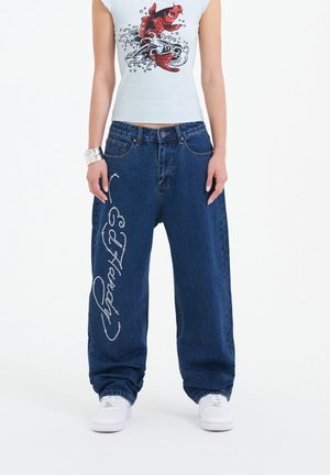 CRYSTAL ROAR DIAMANTE  - Jeans baggy - indigo