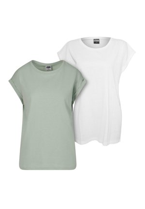 EXTENDED SHOULDER 2-PACK - T-shirt - bas - frostmint white