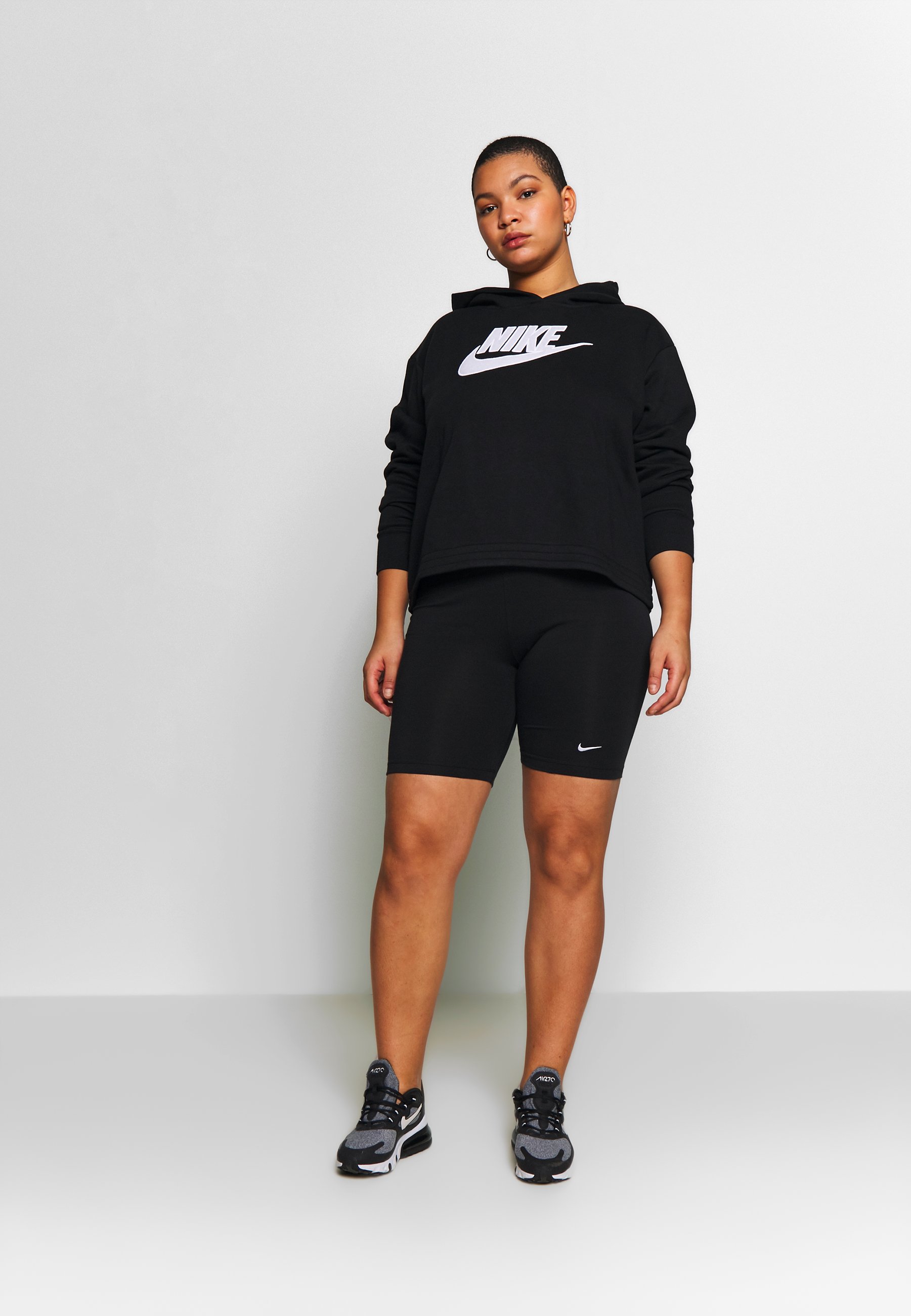Nike Sportswear PLUS SIZE ICON CLASH PATCHES FLEECE HOODIE Nike Sportswear PLUS SIZE ICON CLASH PATCHES FLEECE HOODIE - Hoodie - black