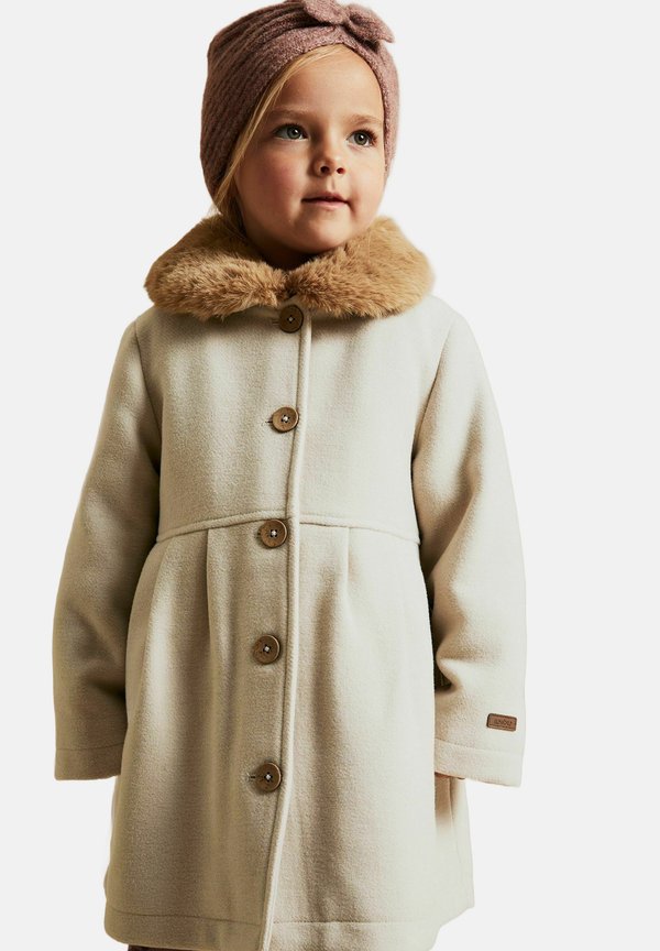MED KRAGE - Klassischer Mantel - Beige