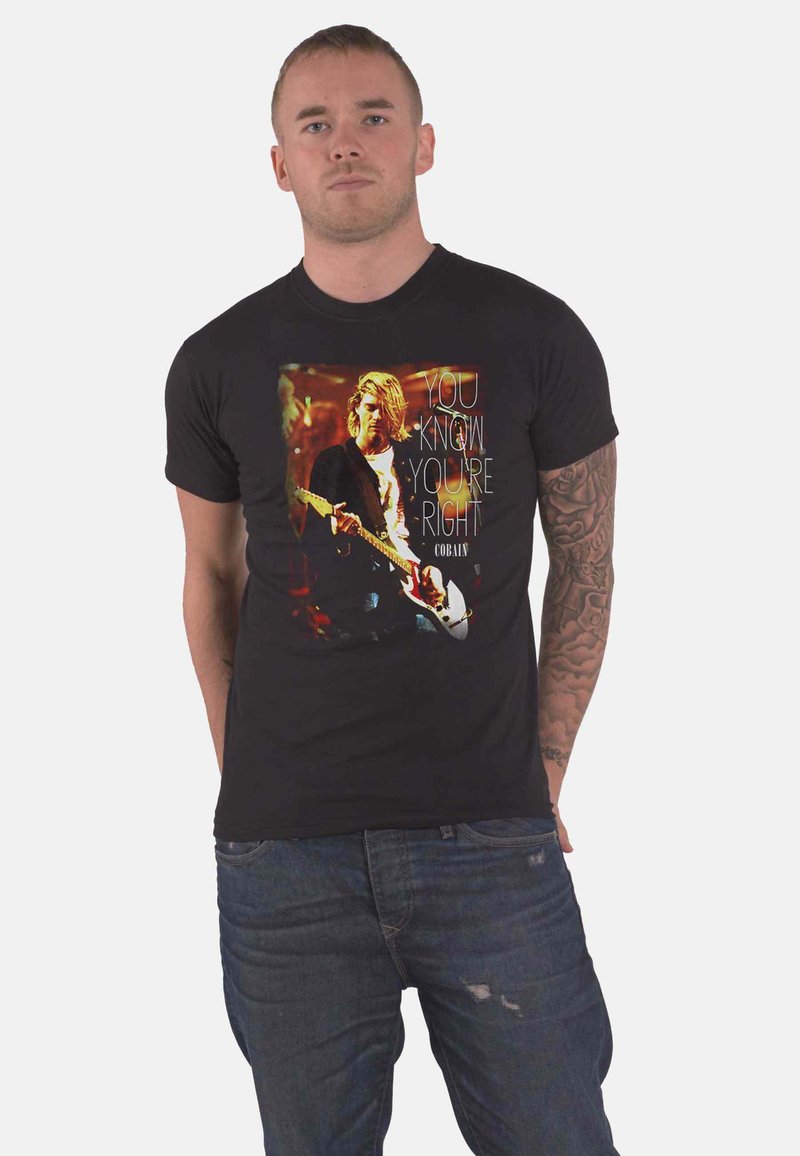 Paradiso Clothing KURT COBAIN YOU KNOW YOU'RE RIGHT - Print T-shirt - black