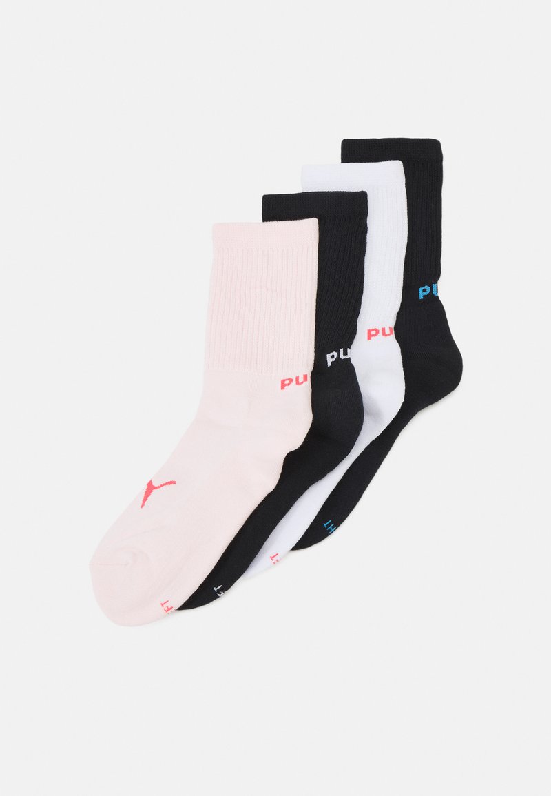 Puma WOMEN SLOUCH CREW 4 PACK Sokken black/pink/white/zwart