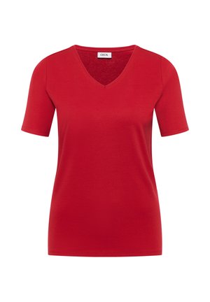 Cecil, BASIC T-SHIRT MADE OF COTTON, ciemnoczerwony
