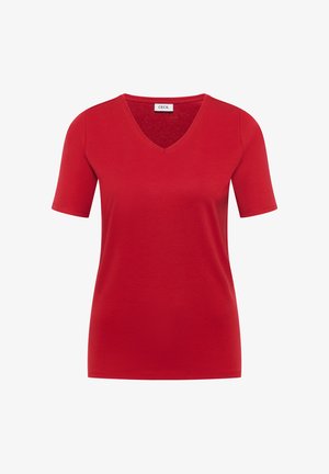 Cecil, BASIC T-SHIRT MADE OF COTTON, ciemnoczerwony