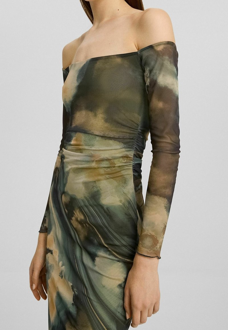 bershka mesh dress Bershka mesh tie strap mini dress with lettuce hem