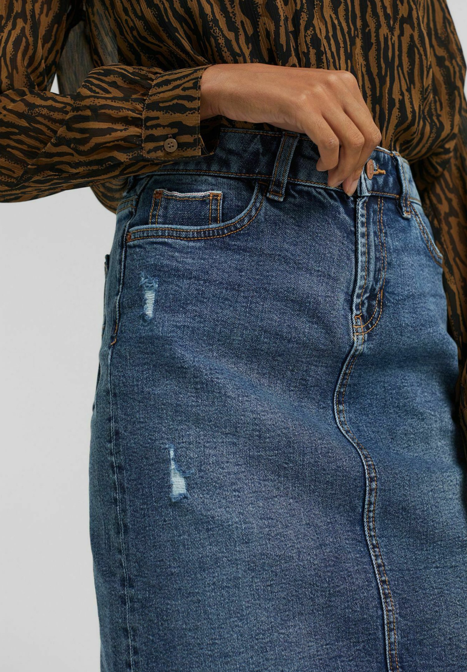 Esprit Gonna di jeans - blue dark washed/blu scuro screziato - Zalando.it