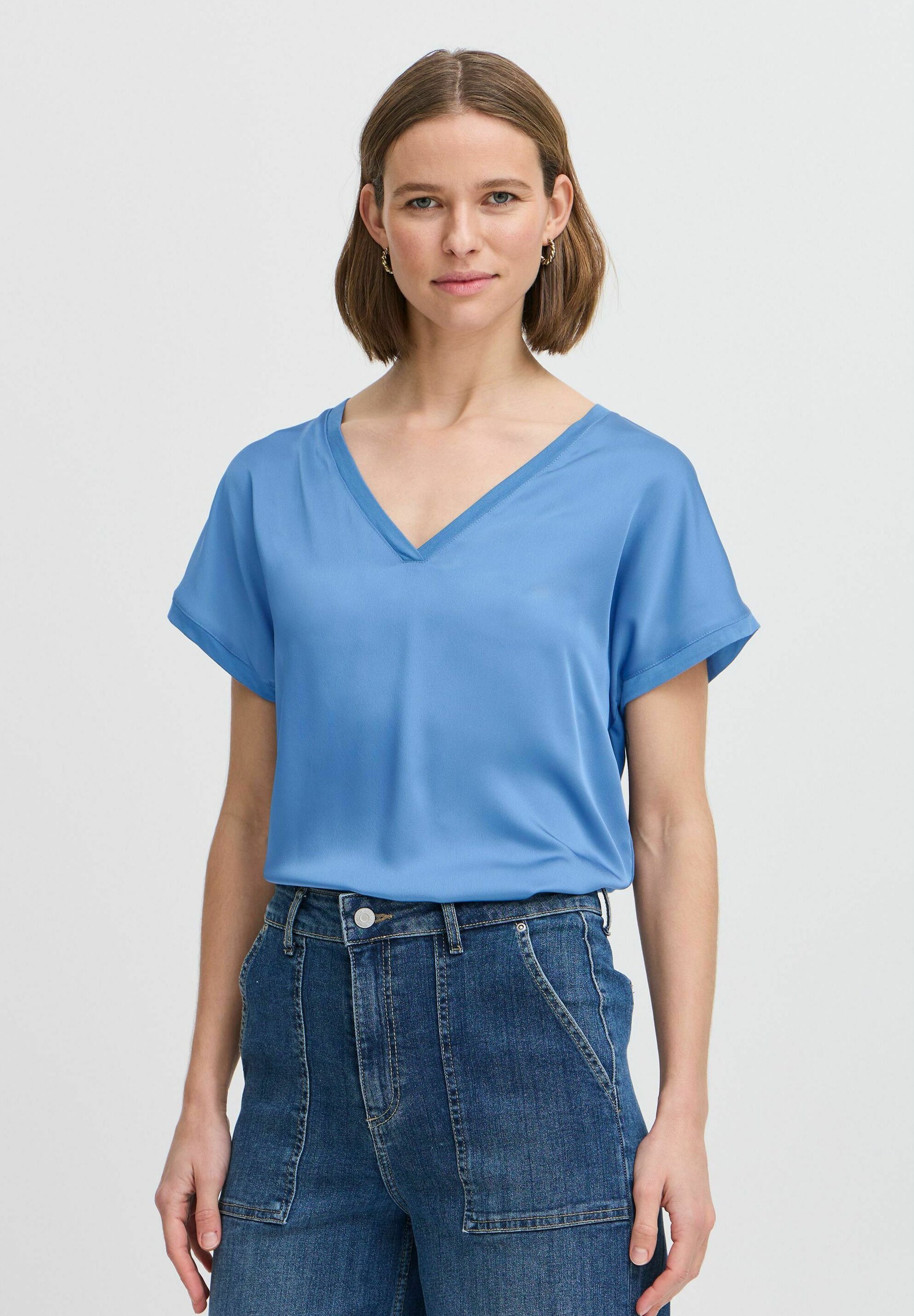 売れ筋商品|||ビーヤング Tシャツ レディース トップス BYSELITA - Basic T-shirt - blue horizon b.young by Zalando BYSELITA - T-shirt basic - blue horizon