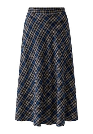 Oui, MIDIROCK - A-line skirt - dk blue camel
