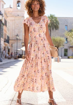 Vivance, Freizeitkleid - beige-braun-koralle bedruckt