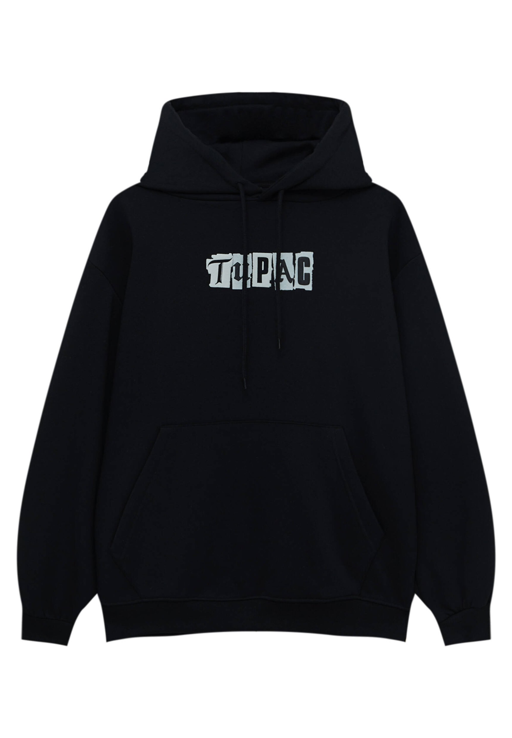 PULL\u0026BEAR TUPAC - Hoodie - mottled black/gemêleerd zwart - Zalando.nl