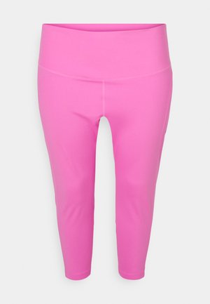 Roosa sportlikud capri retuusid venivast materjalist, millel on lai vöökoht ja saumatuks disain mugavuse ja liikumisvabaduse saavutamiseks.