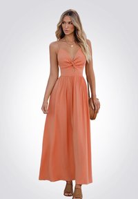 Cupshe Bohemian Twist Halter Dress - Maxi šaty - orange