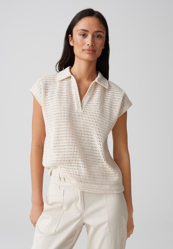 LOCKERE PASSFORM V-AUSSCHNITT - Strickpullover - natural glaze