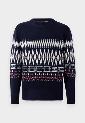 PLACED FAIRISLE BLEND CREW UNISEX - Neule - desert sky/ivory petal
