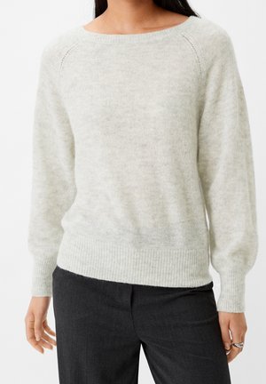 Stickad tröja - mottled light grey