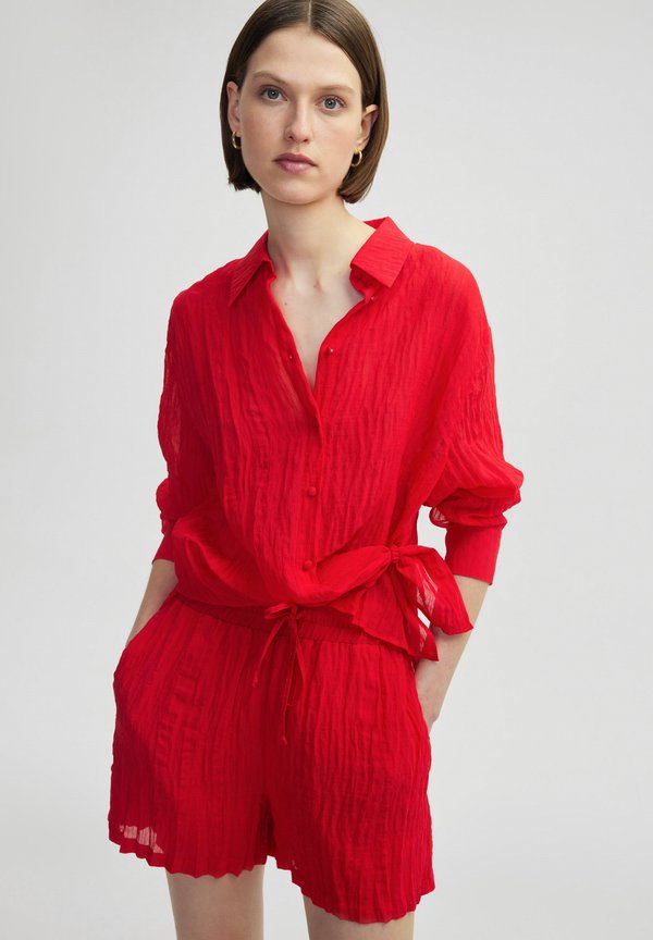 BELT-TIED WRINKLED EFFECT - Hemdbluse