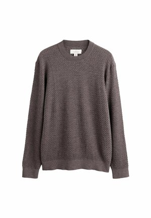 Next REGULAR FIT SIGNATURE  TEXTURED CREW - Jumper - brown