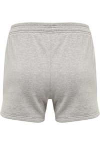 Grijze katoenen shorts met een elastische tailleband, met een gladde textuur en een eenvoudig ontwerp. Geen zakken of zichtbare merkdetails.