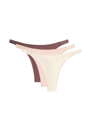 3 COTTON BLEND WITH LOGO - G-strenge - beige