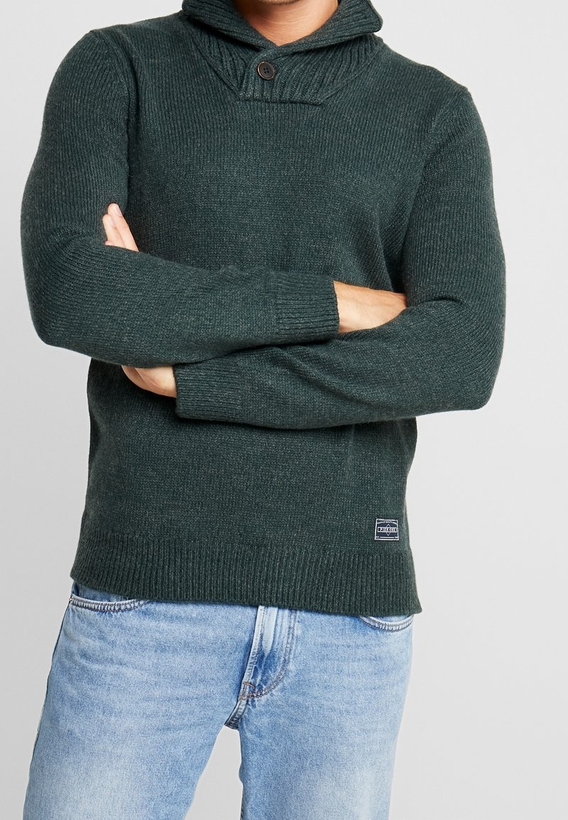 Pier One Stickad tröja - mottled dark green