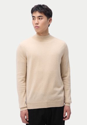 MOCK NECK PULLOVER - Strickpullover - beige