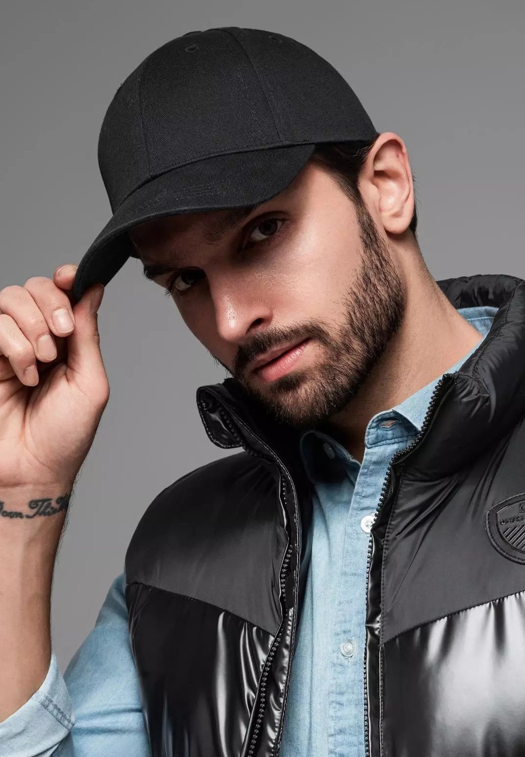 Casquette Baseball Chrome Hearts Cœurs Verticaux - Broderie Noire, Coton, Taille Unique