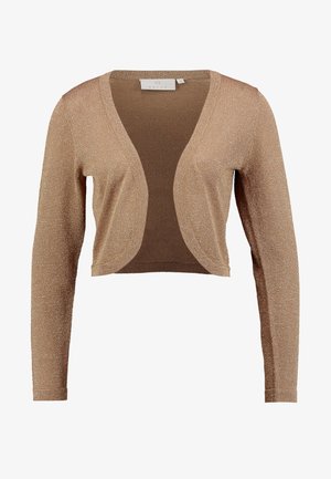 Kimono beige glitteri, lyhyet hihat, avonainen etuosa ja sileä tekstuuri, jossa on pyöristetyt reunat ja vähäiset saumat.
