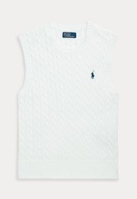 CABLE-KNIT COTTON SWEATER VEST - Neule - white