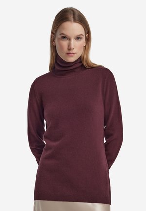 ROLLKRAGEN MIT LANGARM - Strickpullover - Burgundy