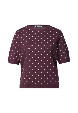 Street One, KURZARM PULLOVER MIT RUNDHALS UND MUSTER - Print T-shirt - rustic rouge