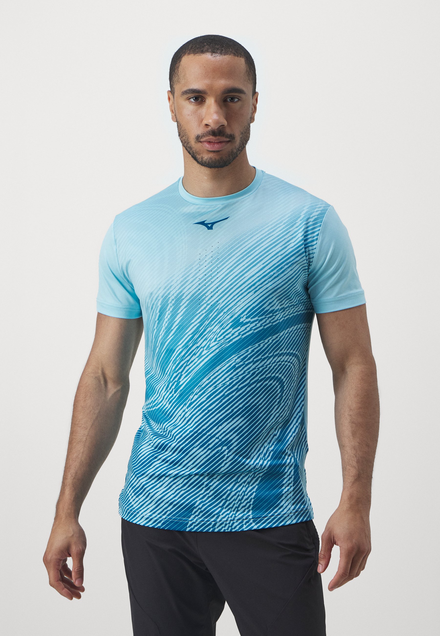 Mizuno CHARGE SHADOW GRAPHIC TEE - T-Shirt print - blue glow/blau  