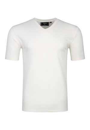 SIKSILK, V-NECK - T-Shirt basic - ecru