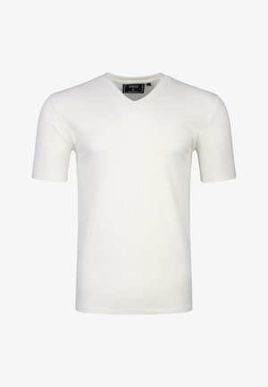 SIKSILK, V-NECK - T-Shirt basic - ecru