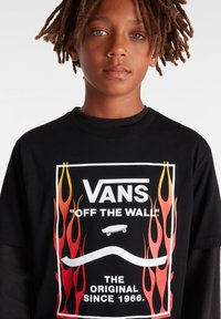 Vans BOX - Top s dlouhým rukávem - black white flame orange